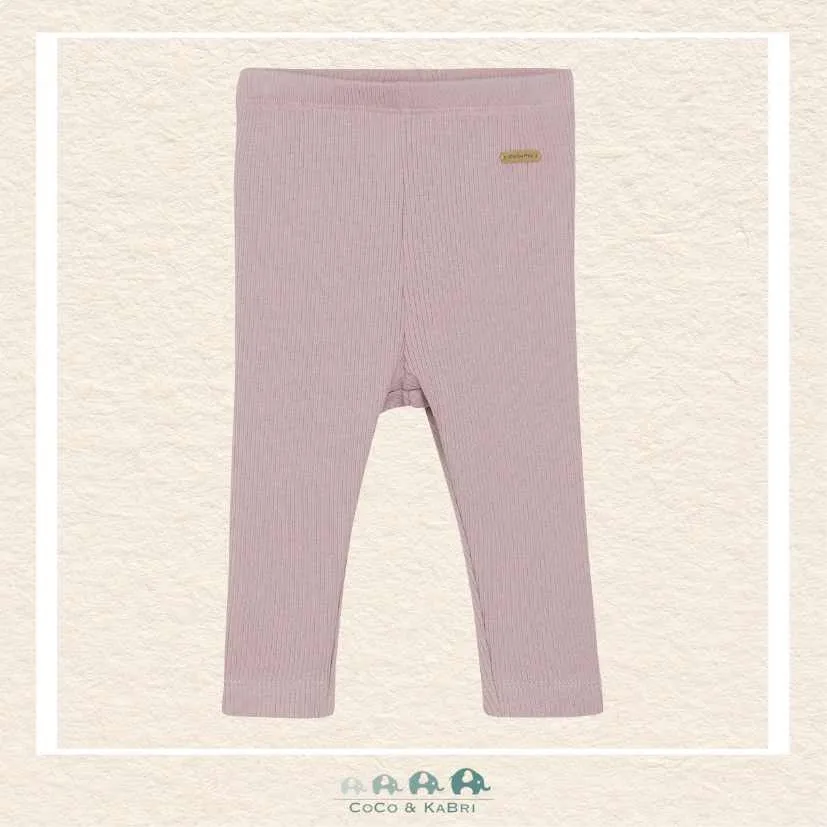 Minymo Baby Girl Ribbed Pink Leggings