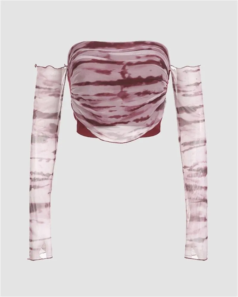 Misty Eyed Off Shoulder Tube Top with Sleeves