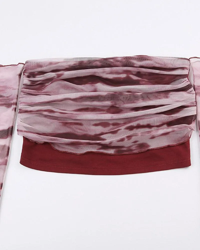 Misty Eyed Off Shoulder Tube Top with Sleeves