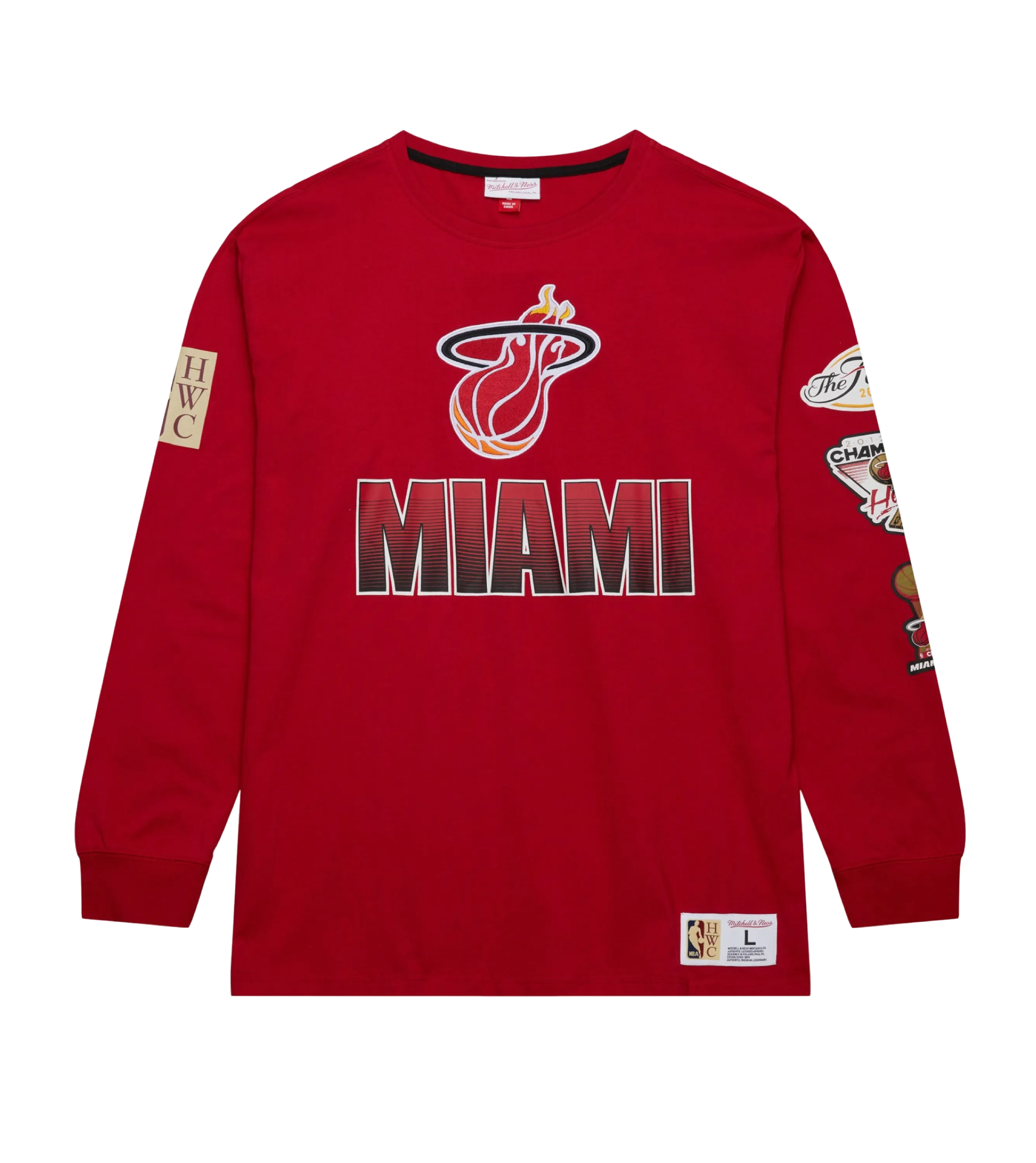 Mitchell & Ness Miami HEAT Allover Vintage Long Sleeve Tee