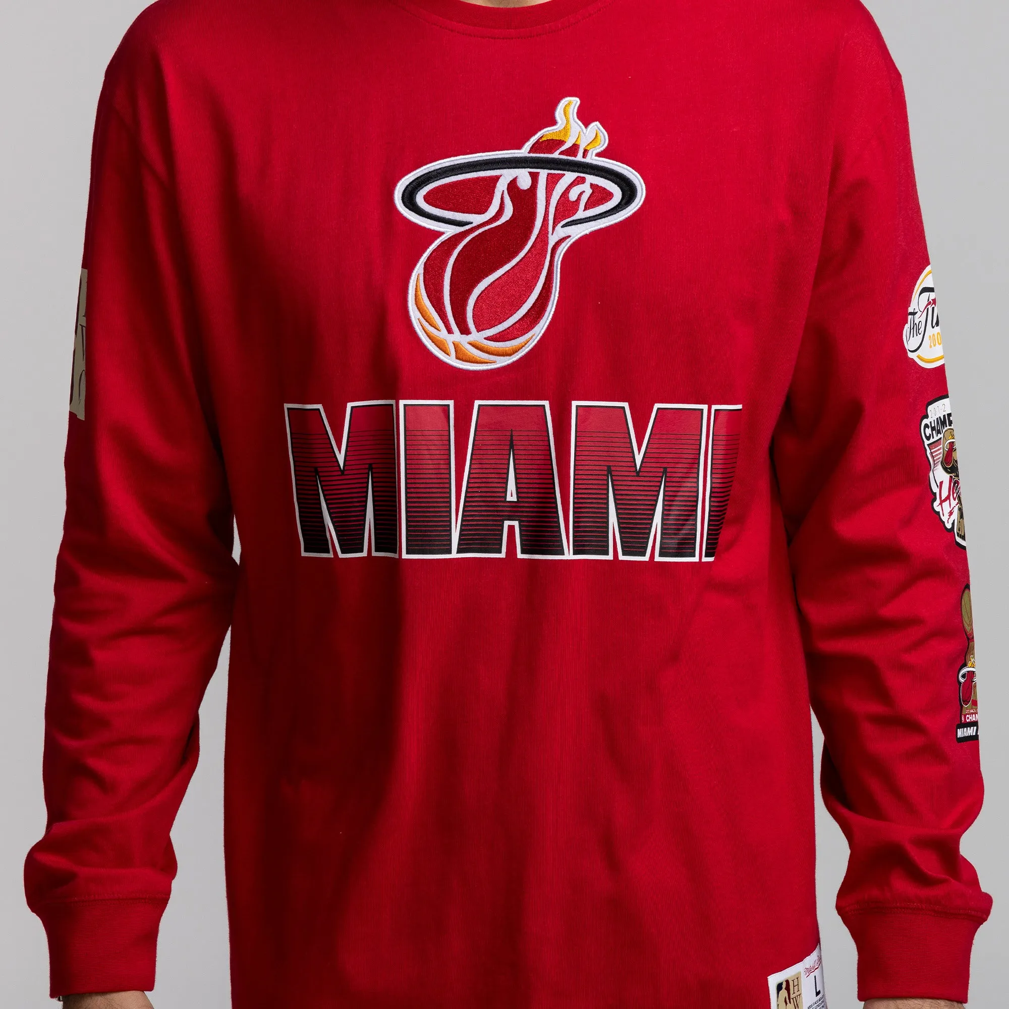 Mitchell & Ness Miami HEAT Allover Vintage Long Sleeve Tee