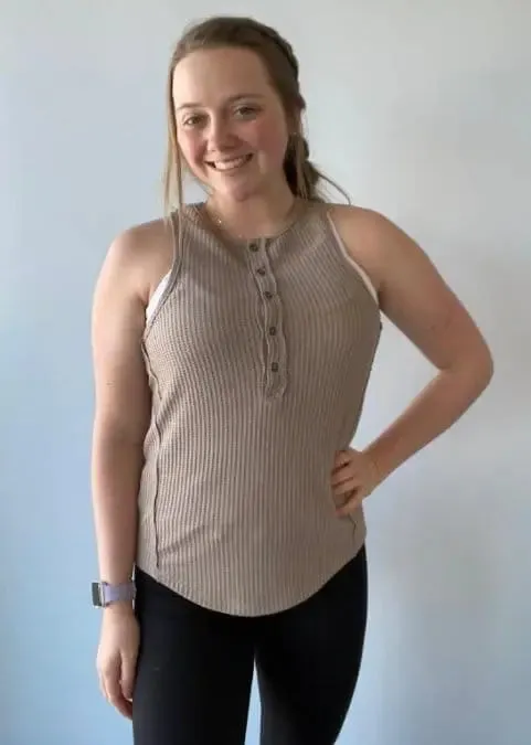 Mocha knit tank top
