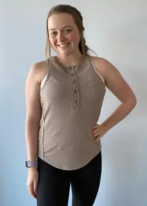 Mocha knit tank top