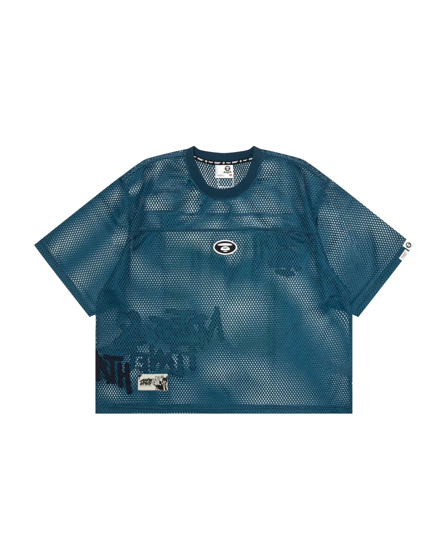 Moonface logo mesh crop tee