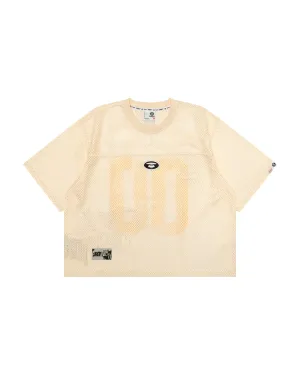 Moonface logo mesh crop tee
