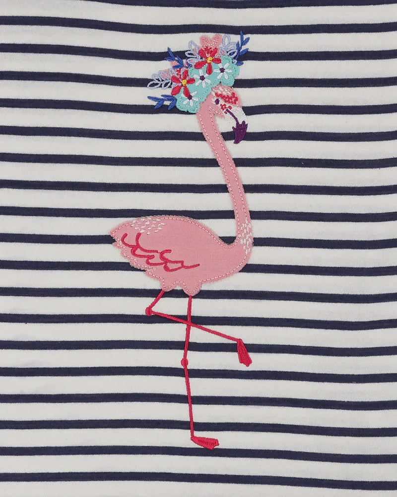 Multicoloured Flamingo Print Top