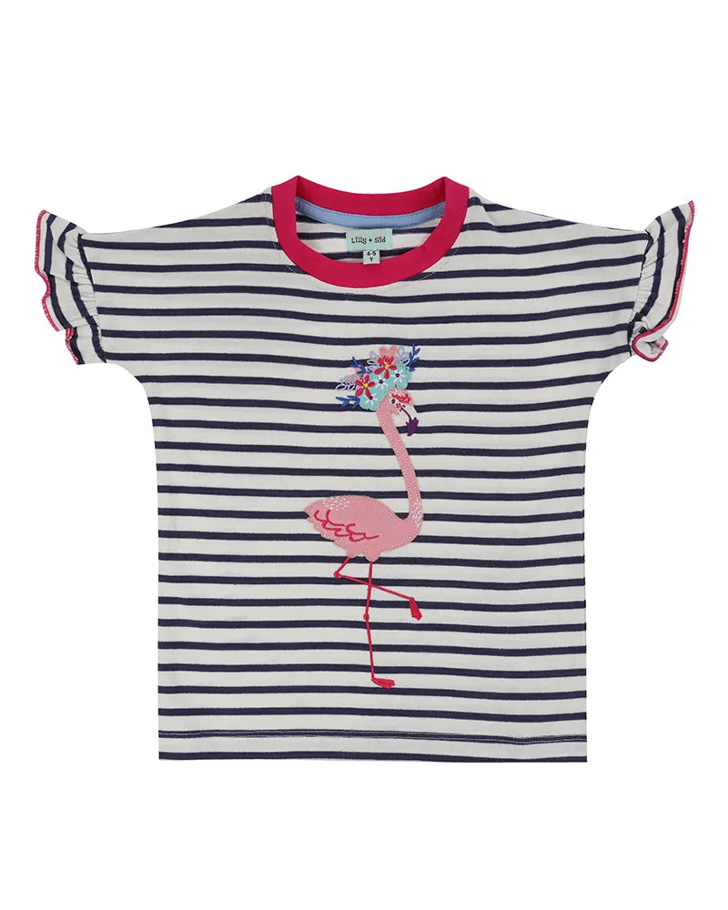 Multicoloured Flamingo Print Top