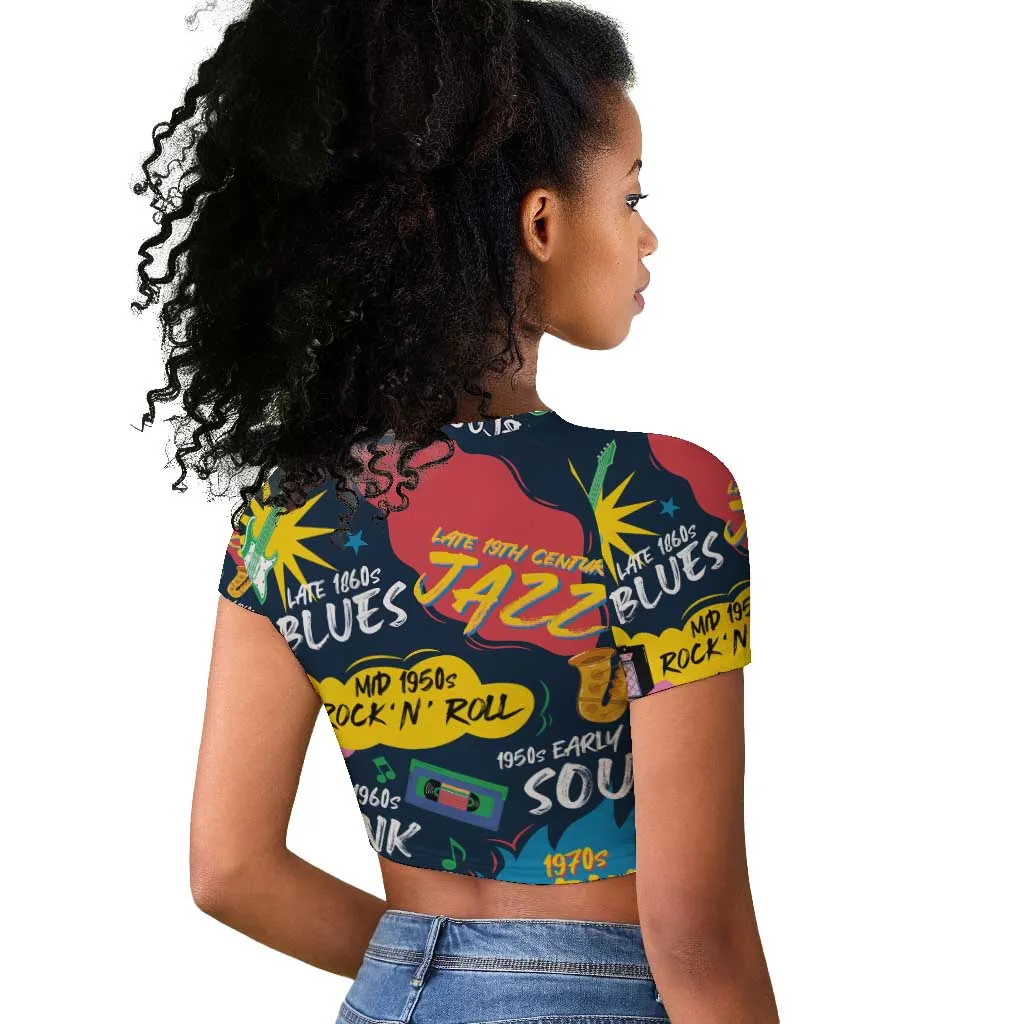 Music That Makes Us Proud African Raglan Cropped T shirt Black People DT02