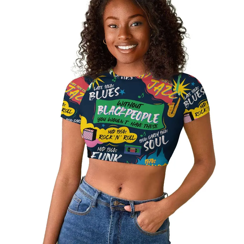 Music That Makes Us Proud African Raglan Cropped T shirt Black People DT02