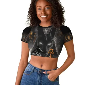 Mythical Anubis Raglan Cropped T shirt The Egyptian God of Death LT9
