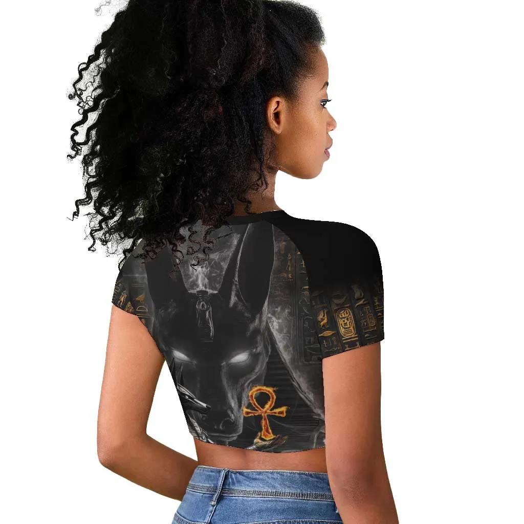 Mythical Anubis Raglan Cropped T shirt The Egyptian God of Death LT9