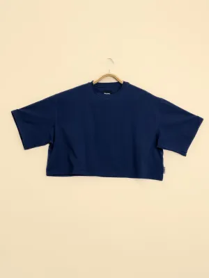 Navy Cropped T-shirt Dames