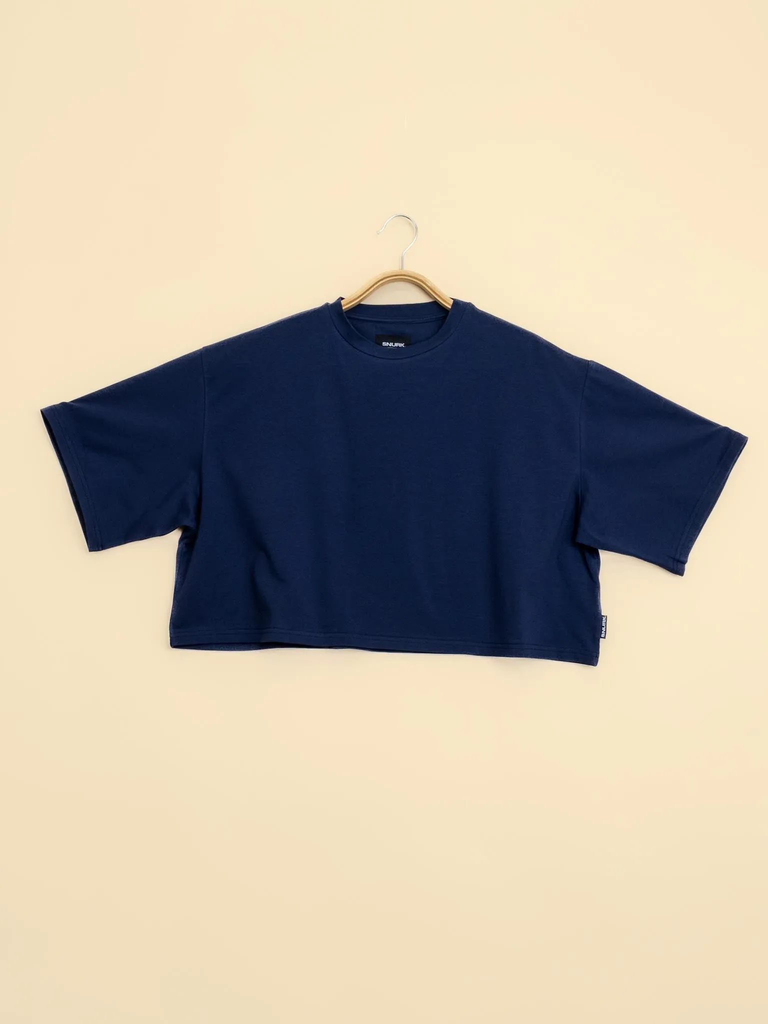 Navy Cropped T-shirt Dames