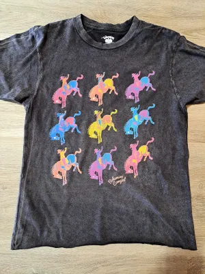 Neon Bucking Broncos Burnout T-Shirt - WS
