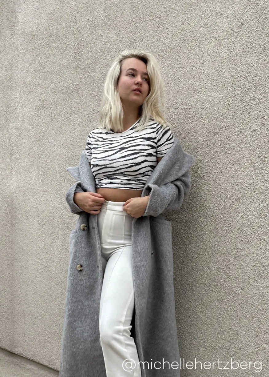 Nevaeh Crop Top - Ivory/Black