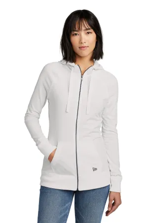 New Era Women's Sueded Cotton Blend Full-Zip Hoodie. LNEA122 White