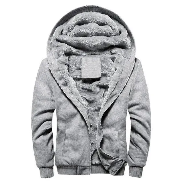 New Men Hoodies Winter Thick Warm Fleece Men Hoodies Coat Sportwear Male Streetwear Men Winter Warm Fleece Sweater Jacket Thick Padded Coat Hoodie