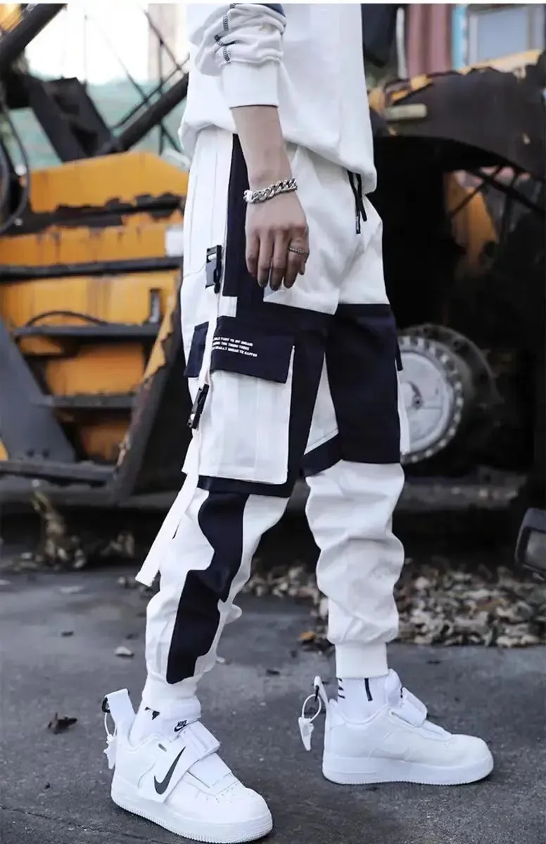 New Streetwear Men's Multi Pockets Cargo Harem Pants Hip Hop Casual Male Track Pants Joggers Trousers Fashion Harajuku Men Pants