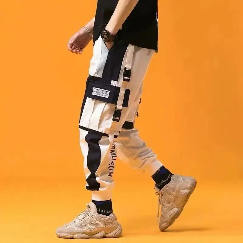 New Streetwear Men's Multi Pockets Cargo Harem Pants Hip Hop Casual Male Track Pants Joggers Trousers Fashion Harajuku Men Pants