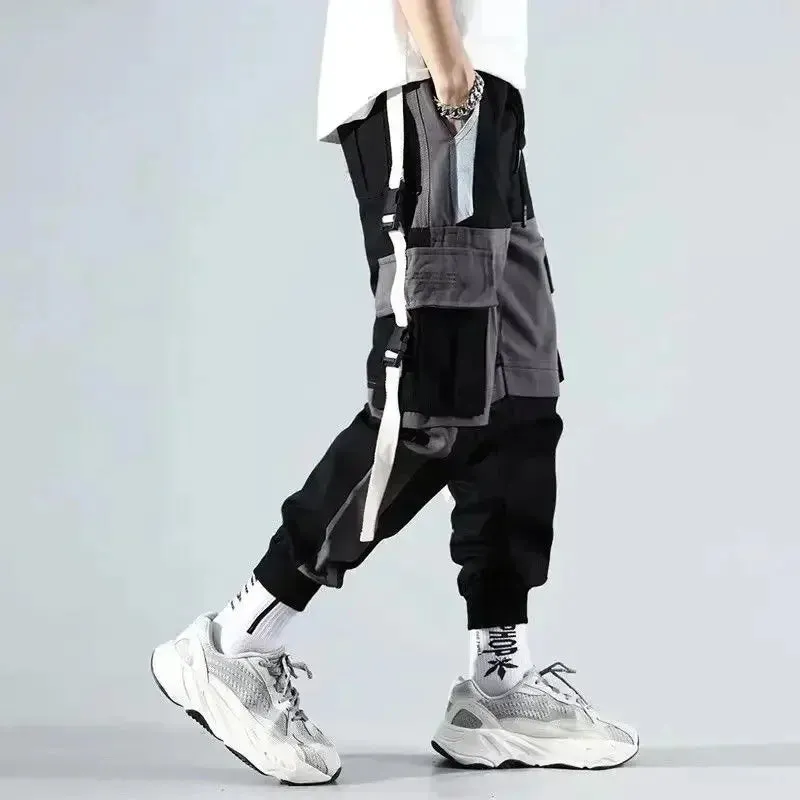New Streetwear Men's Multi Pockets Cargo Harem Pants Hip Hop Casual Male Track Pants Joggers Trousers Fashion Harajuku Men Pants