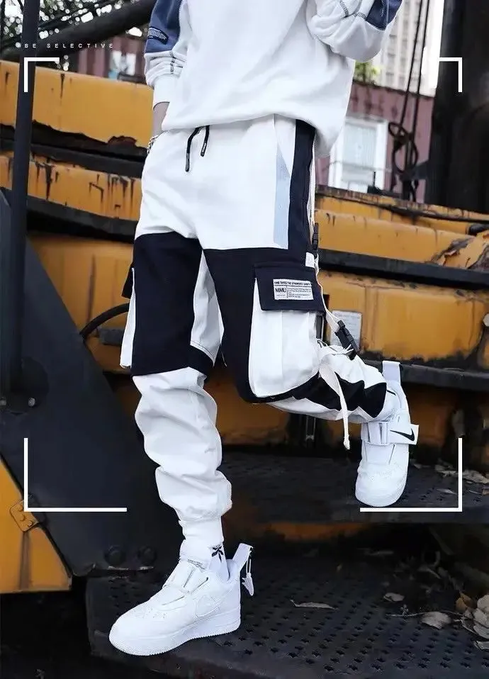 New Streetwear Men's Multi Pockets Cargo Harem Pants Hip Hop Casual Male Track Pants Joggers Trousers Fashion Harajuku Men Pants