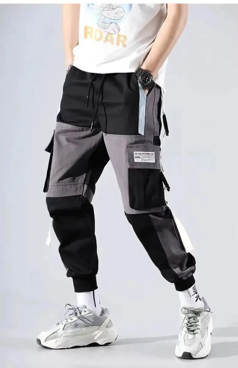 New Streetwear Men's Multi Pockets Cargo Harem Pants Hip Hop Casual Male Track Pants Joggers Trousers Fashion Harajuku Men Pants