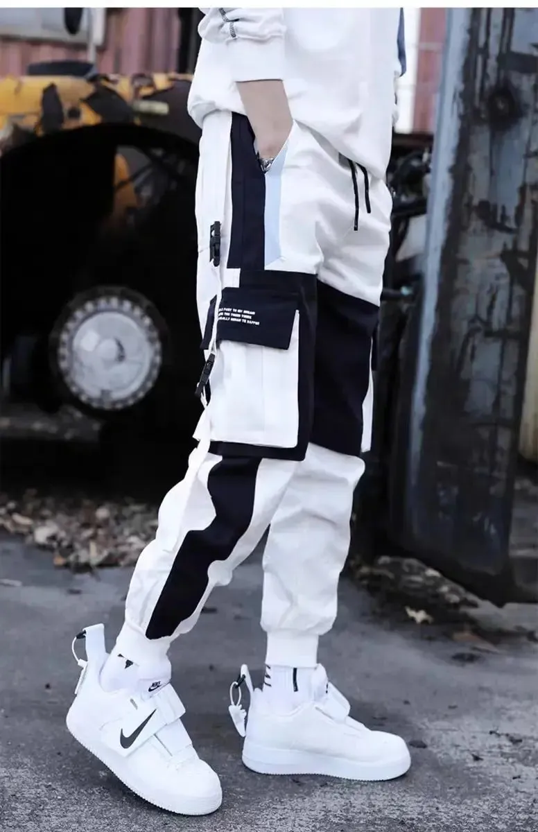 New Streetwear Men's Multi Pockets Cargo Harem Pants Hip Hop Casual Male Track Pants Joggers Trousers Fashion Harajuku Men Pants