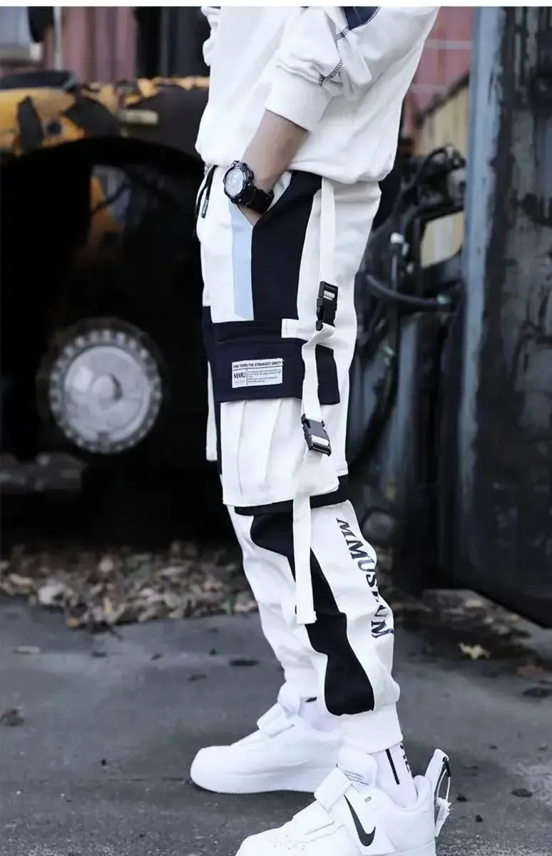 New Streetwear Men's Multi Pockets Cargo Harem Pants Hip Hop Casual Male Track Pants Joggers Trousers Fashion Harajuku Men Pants