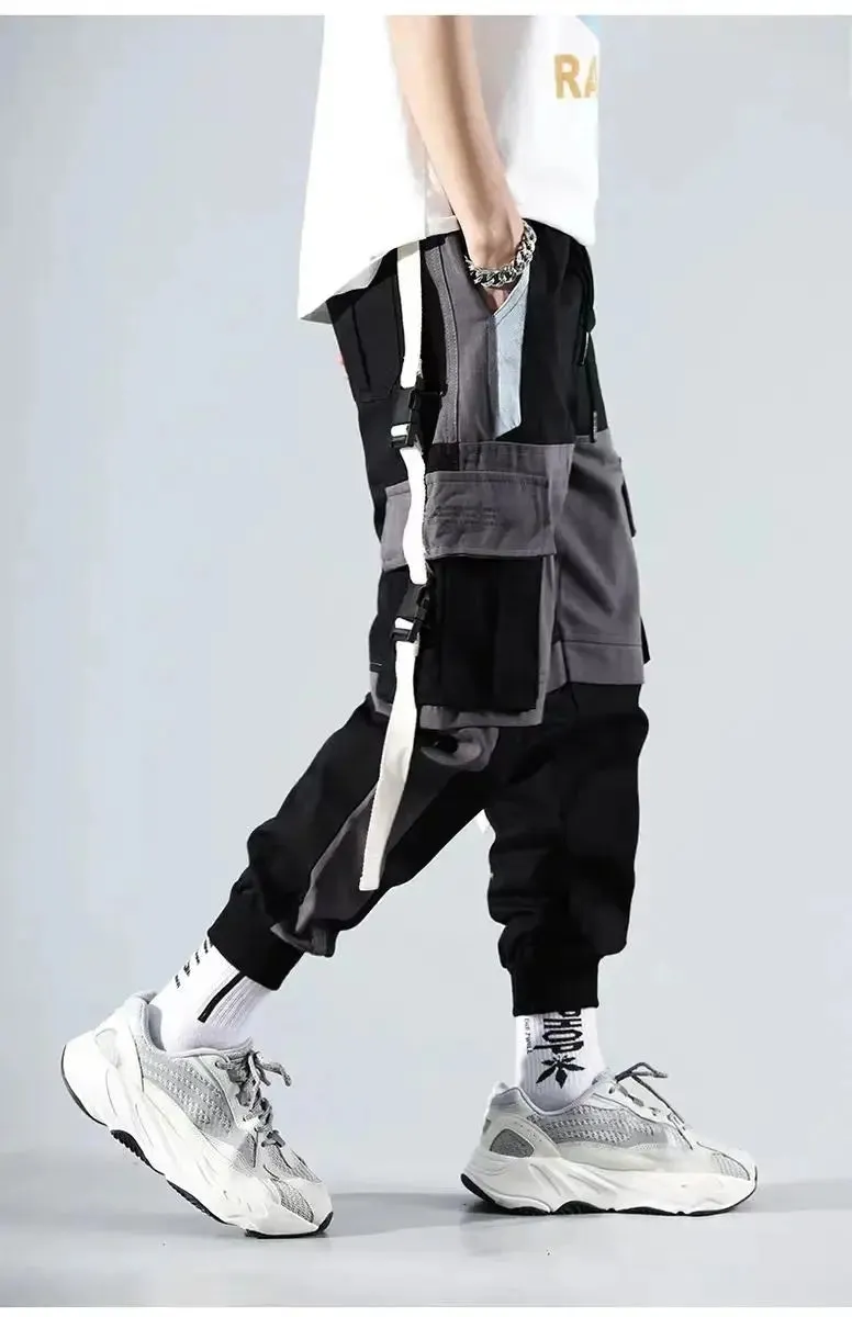 New Streetwear Men's Multi Pockets Cargo Harem Pants Hip Hop Casual Male Track Pants Joggers Trousers Fashion Harajuku Men Pants