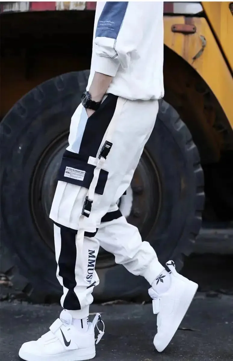 New Streetwear Men's Multi Pockets Cargo Harem Pants Hip Hop Casual Male Track Pants Joggers Trousers Fashion Harajuku Men Pants