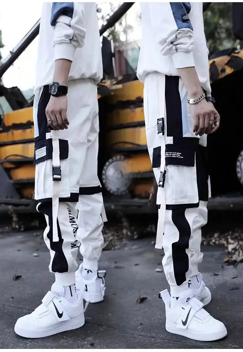 New Streetwear Men's Multi Pockets Cargo Harem Pants Hip Hop Casual Male Track Pants Joggers Trousers Fashion Harajuku Men Pants