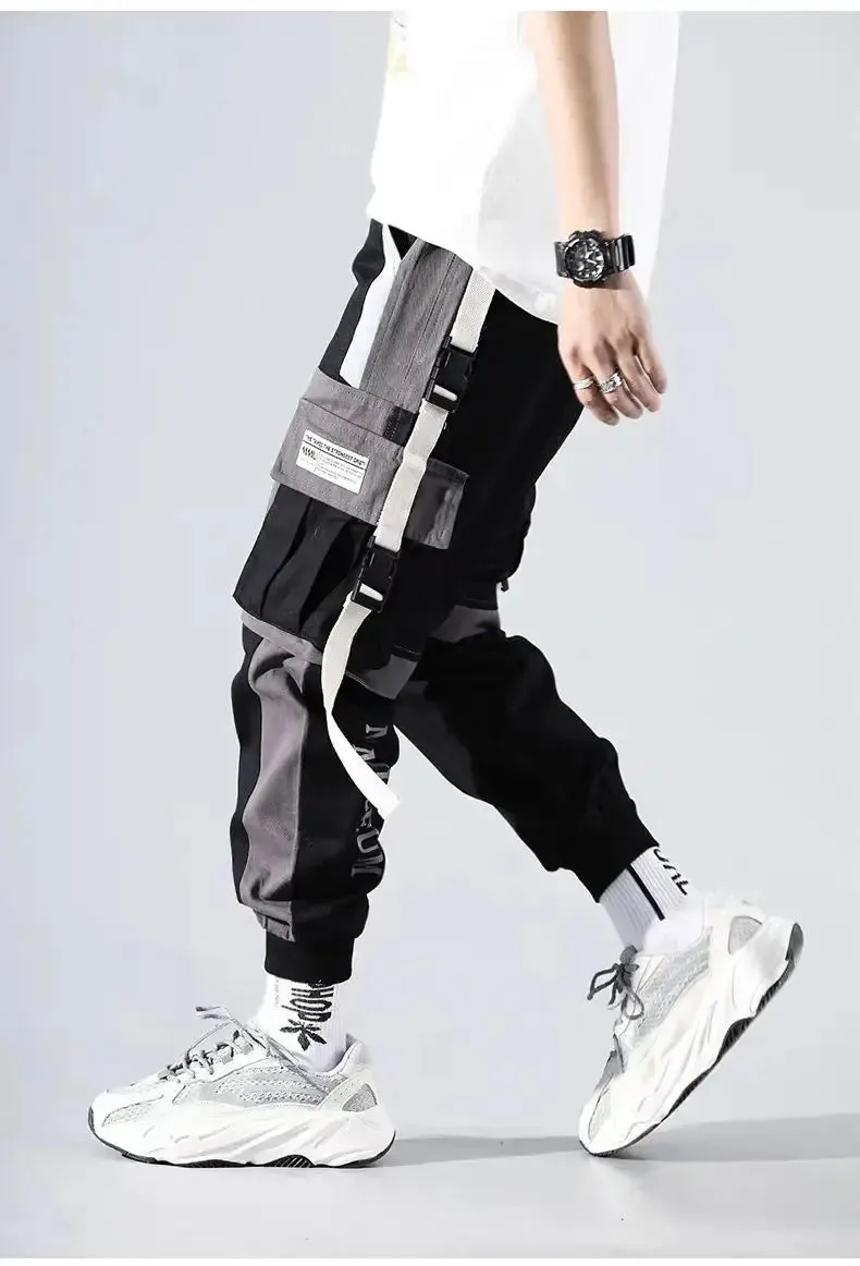 New Streetwear Men's Multi Pockets Cargo Harem Pants Hip Hop Casual Male Track Pants Joggers Trousers Fashion Harajuku Men Pants