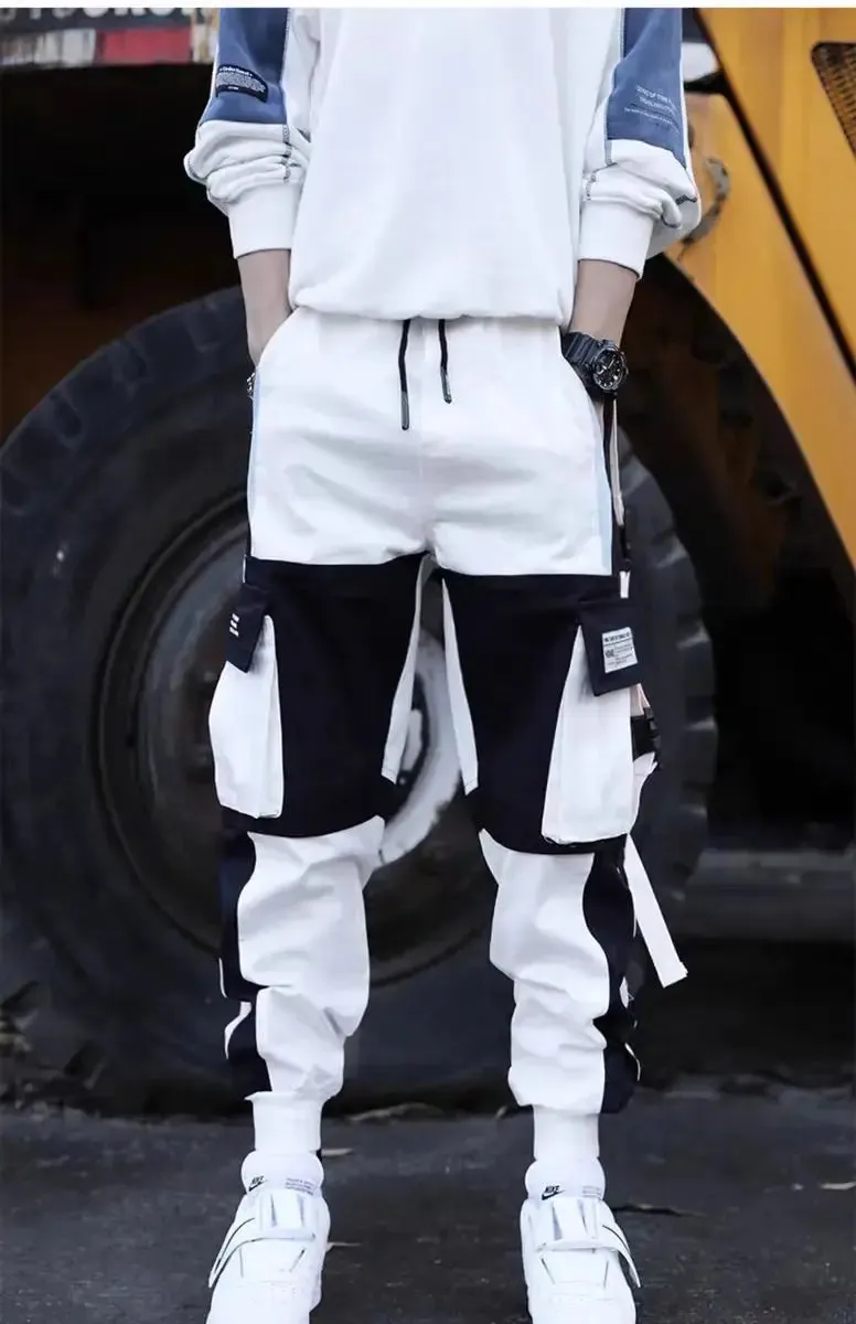 New Streetwear Men's Multi Pockets Cargo Harem Pants Hip Hop Casual Male Track Pants Joggers Trousers Fashion Harajuku Men Pants