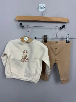 Next giraffe sweatshirt set 0-3m