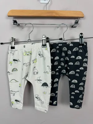 Next rainbow/dinosaur leggings 3-6m