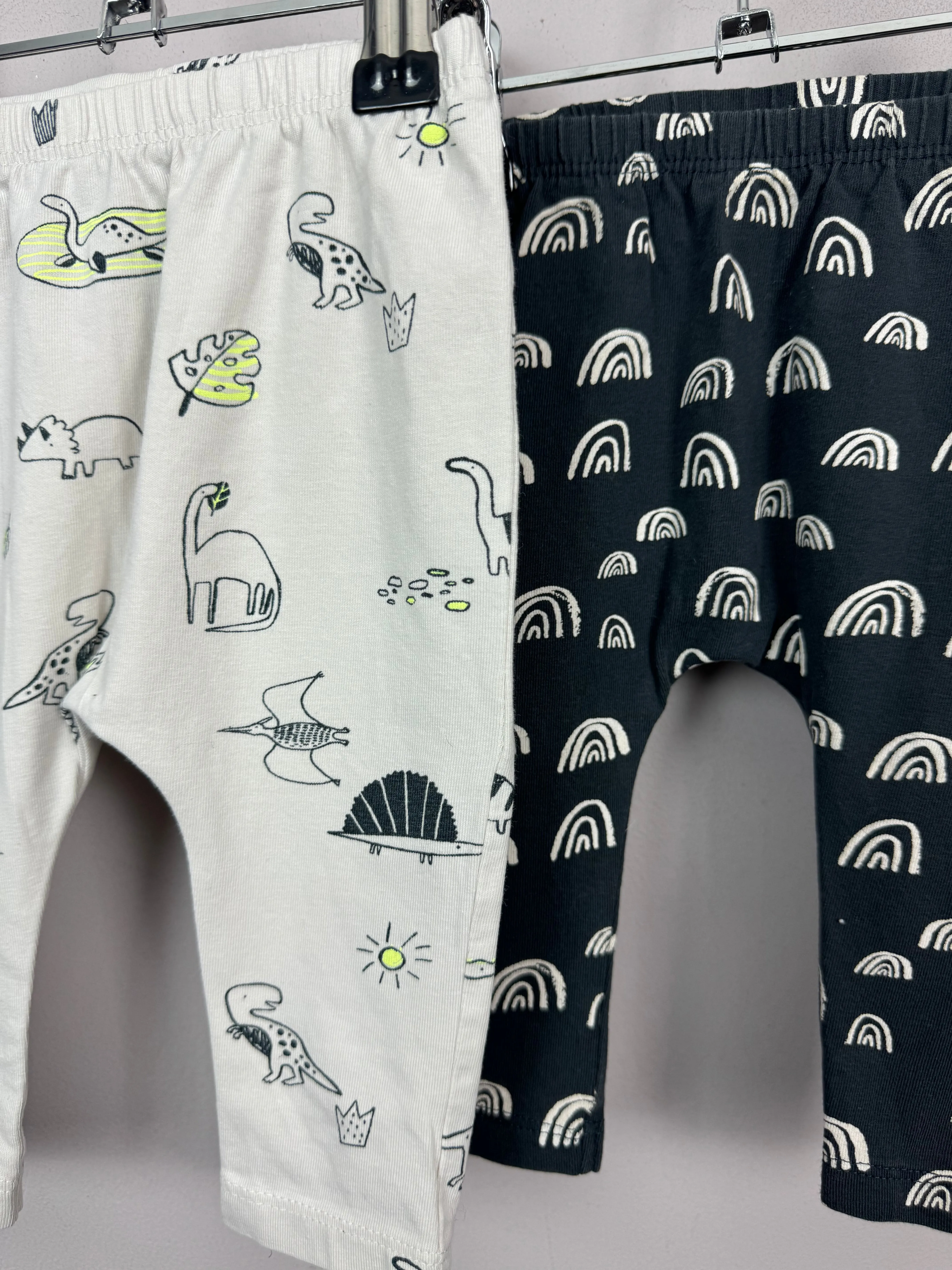 Next rainbow/dinosaur leggings 3-6m