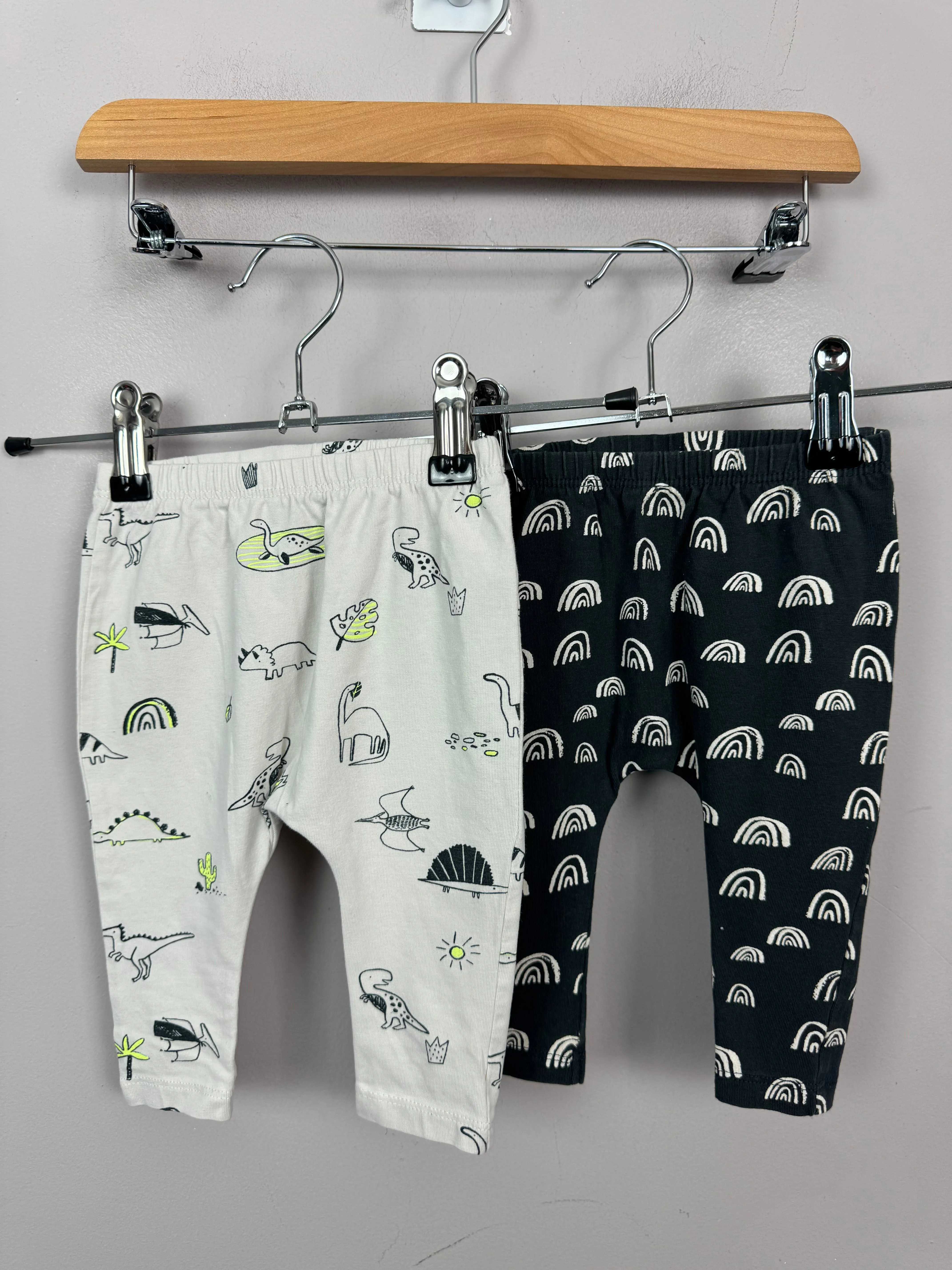 Next rainbow/dinosaur leggings 3-6m