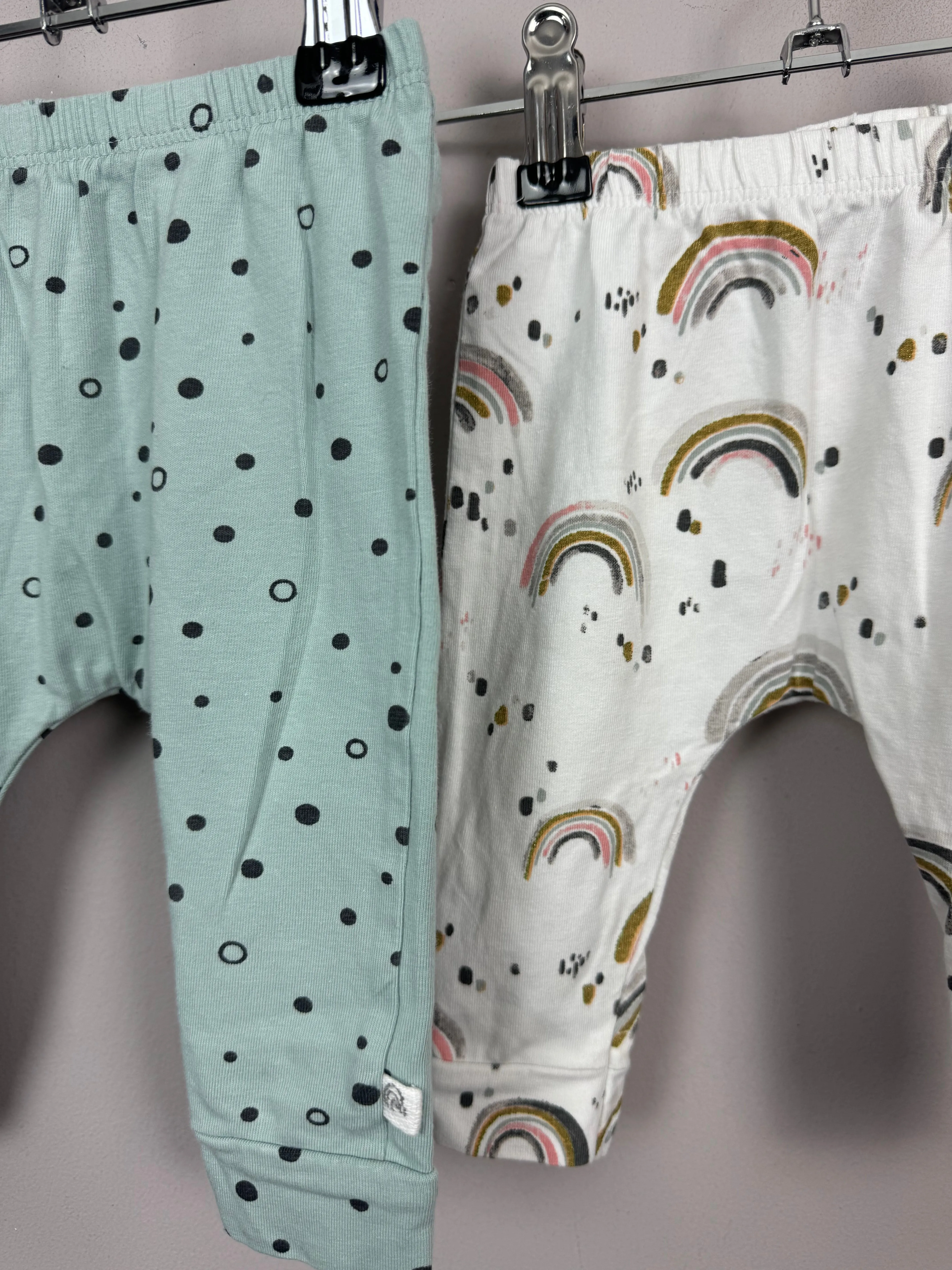 Next rainbow/spot leggings 3-6m