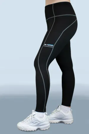 No Plateau Contrast Seam Leggings – Black | High-Performance Tummy Control Activewear