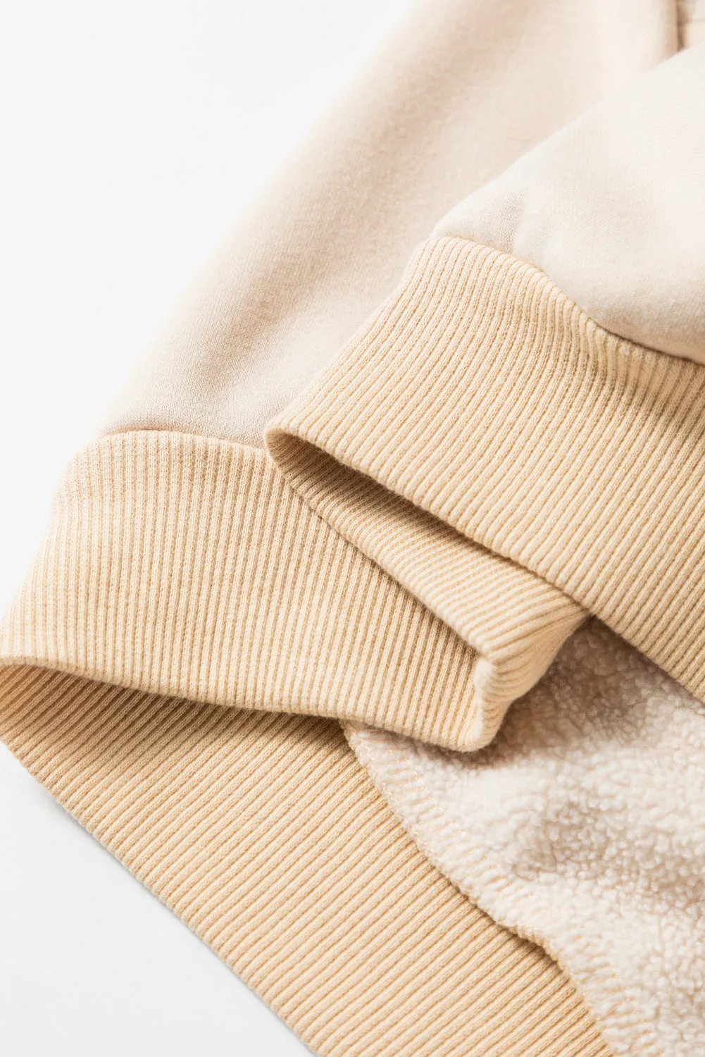 Oatmeal Contrast 2-tone Patchwork Raglan Sleeve Sweatshirt