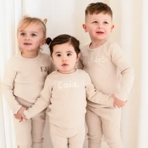 Oatmeal Ribbed Set