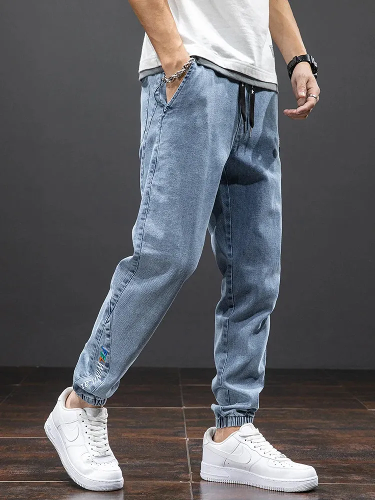 Obsidian Phoenix Harem Denim Jogger Cargo Pants