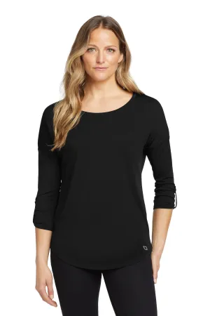 OGIO  Women's Gravitate Scoop 3/4-Sleeve . LOG141 Blacktop
