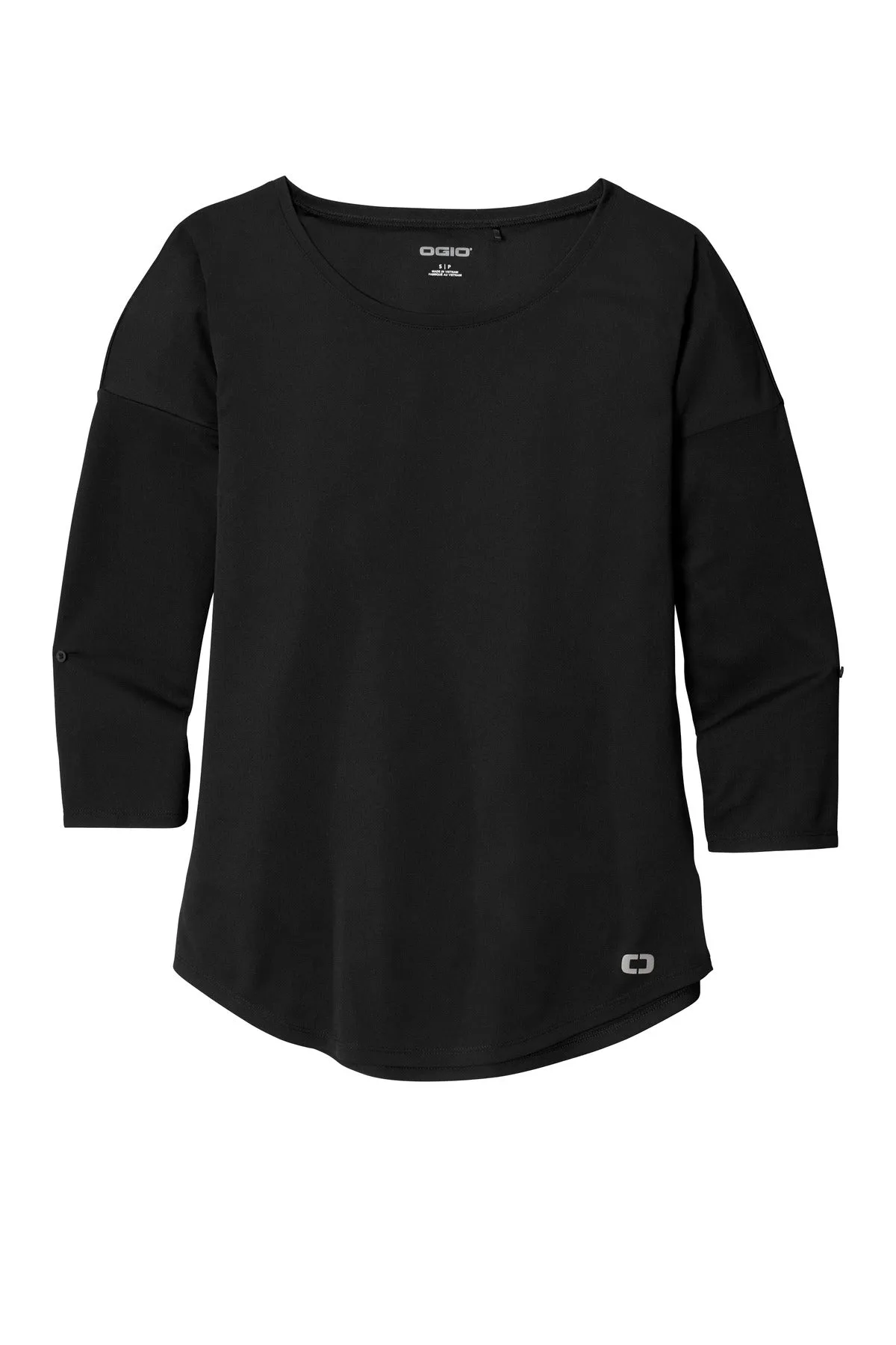 OGIO  Women's Gravitate Scoop 3/4-Sleeve . LOG141 Blacktop