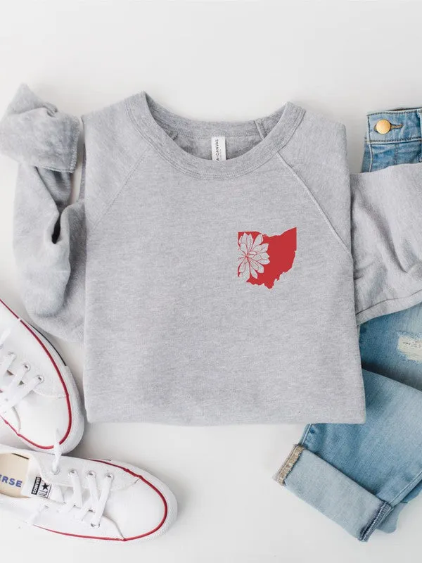 Ohio Flower Left Chest Premium Sweatshirt