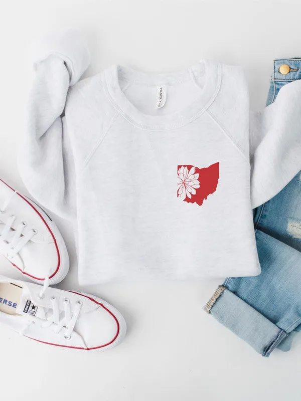 Ohio Flower Left Chest Premium Sweatshirt