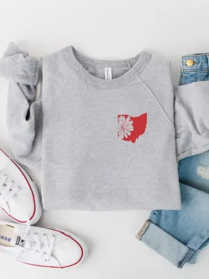 Ohio Flower Left Chest Premium Sweatshirt