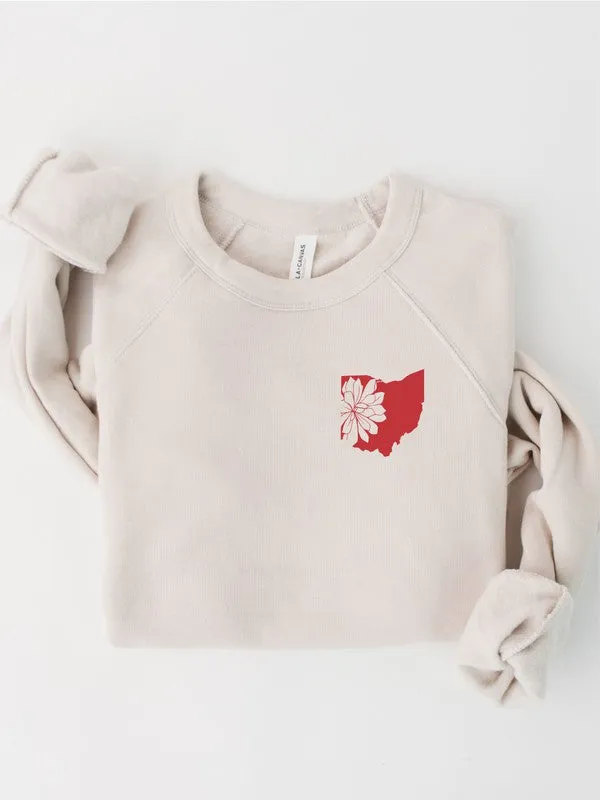 Ohio Flower Left Chest Premium Sweatshirt