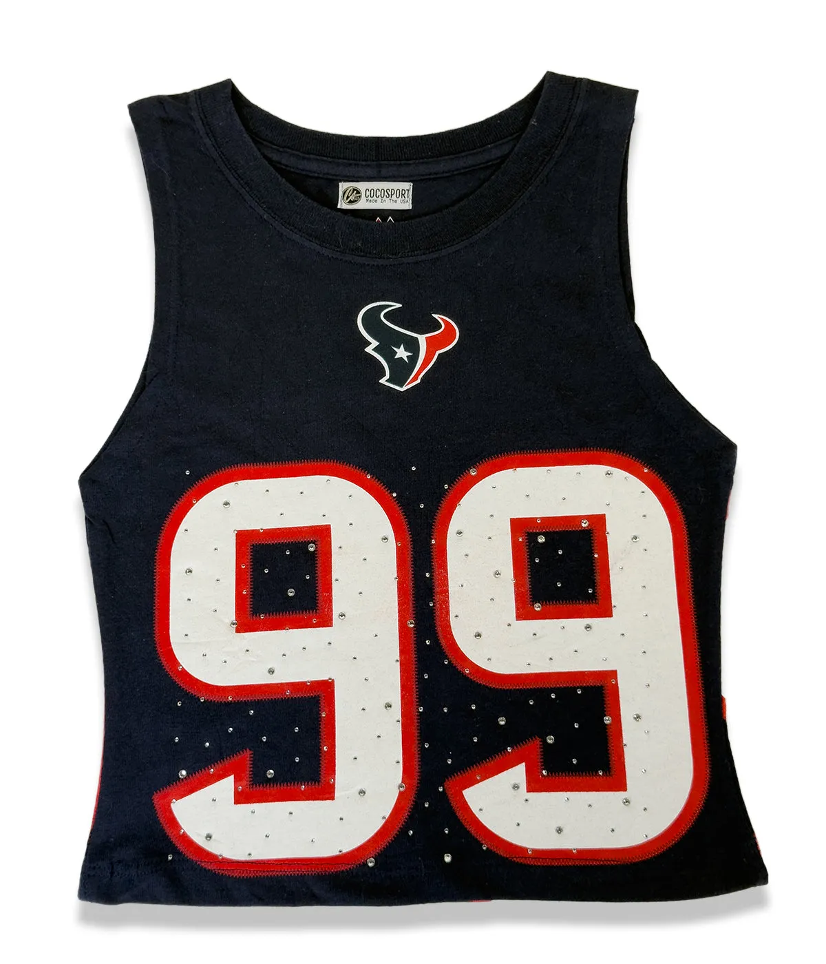 One-of-a-Kind Texans Reworked Bling Tank Top