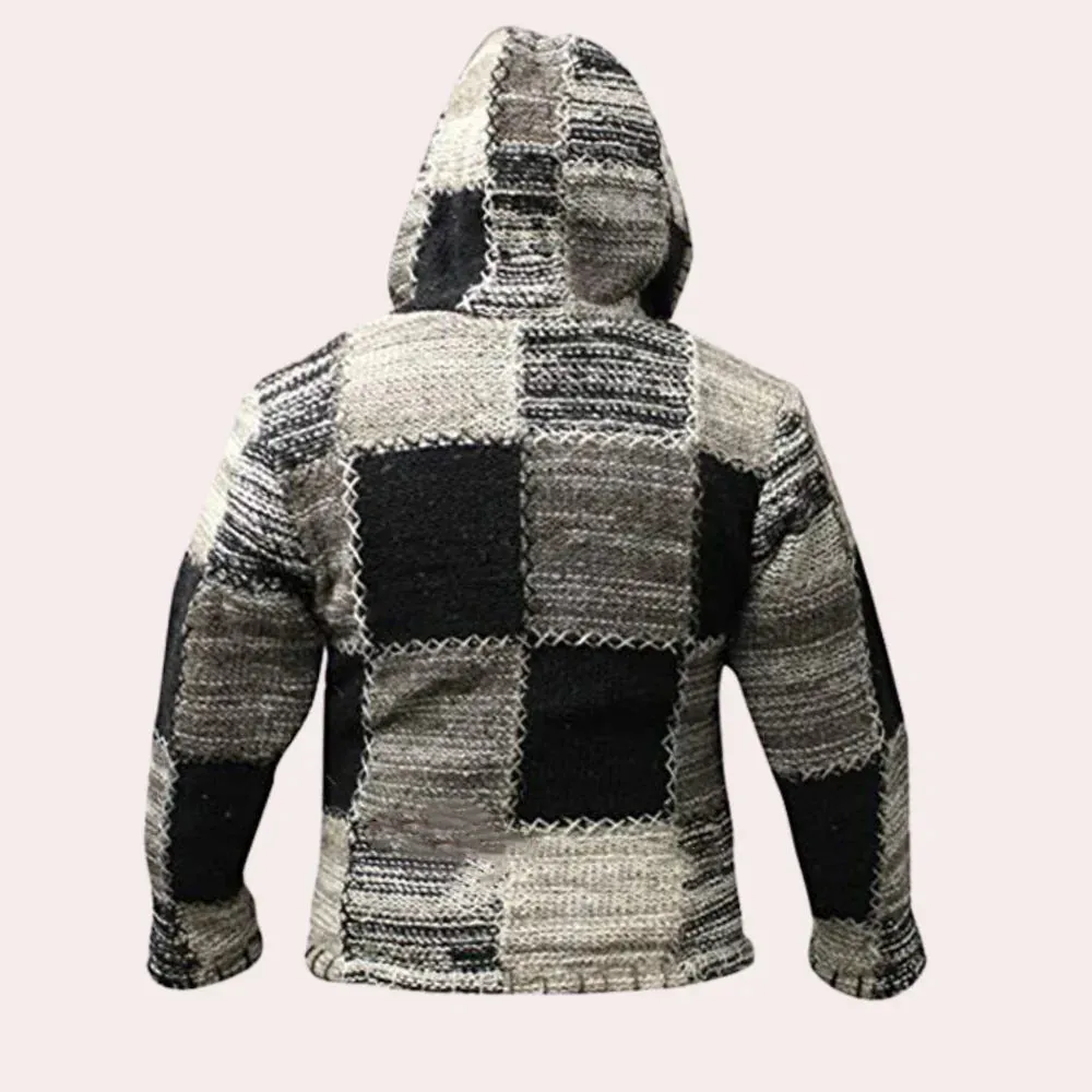 Orlando - modern patchwork jacket with hood for men